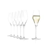 Stolzle Lausitz Quatrophil German Made Crystal Champagne Glass, Set of 6