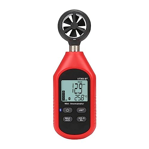 ミニデジタル風速計風速計最大測定0.1m/S LCDディスプレイ風速計(UT363BT)