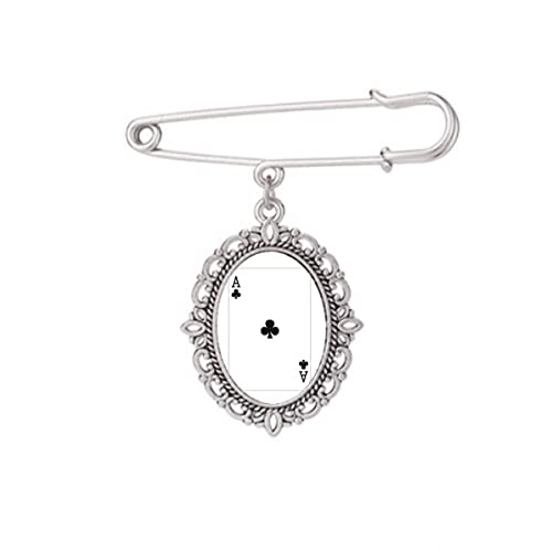Broche motif cartes à jouer Club A M pour fixer un châle glissant et styliser une chemise