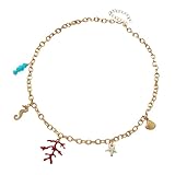 [KAHDGSS] エレガントなマリンテーマネックレスサンゴ魚ヒトデチャーム軽量合金樹脂素材カジュアルパーティー行事用ユニークな海の動物チャームネックレス