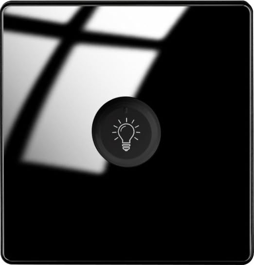 Light Dimmer Switch Tempered Black Glass Panel Switches Light Dimmer Switches,UK Standard Wall Power Socket, Artistic Modern Swich soket (Dimmer)