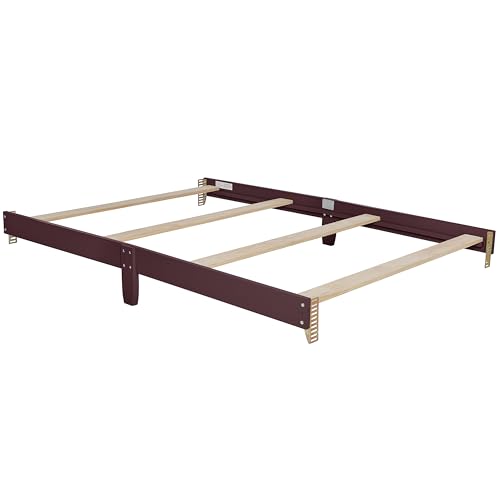 Image of Dream On Me Universal Crib to Full Size Bed Conversion Kit, Solid Wood Bed Rails for Select Convertible Cribs, Strong & Stable Support, Auburn