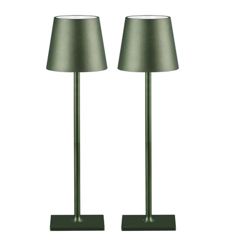 Image of CHLORANTHUS 2 Pack Cordless Table Lamps, 3 Colors Stepless Dimming, 5000mAh Rechargeable Battery LED Desk Lamp for Bedroom /Couple Dinner /Desk /Cafe /Dining Room /Terrace