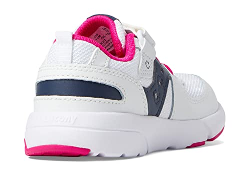 Saucony Jazz Lite 2.0 Sneaker, White/Navy/Pink, 5 Wide US Unisex Little_Kid - image 5