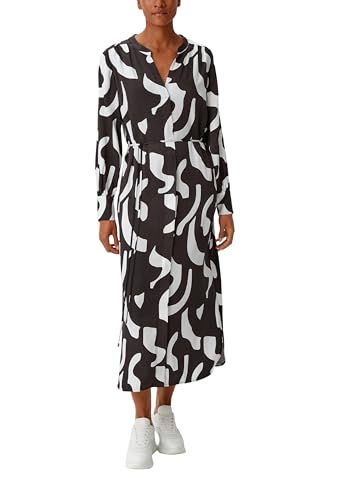 Comma Damen 2138391 Kleid, 99B0 schwarz, 40