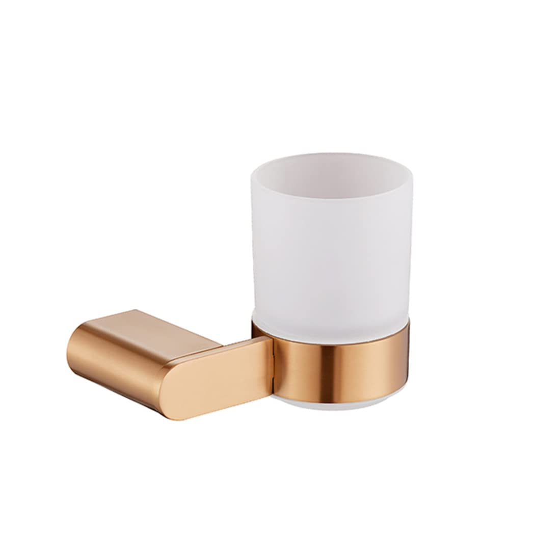 WRIST Zahnbürstenhalter, Zahnbürstenhalter Zur Wandmontage Mit Milchglasbecher Zahnbürstenhalter Aus Edelstahl in Roségold Für Das Badezimmer