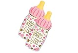 Set of 2 Baby Girl Pink Bottle Jumbo 20' Foil Party Balloons