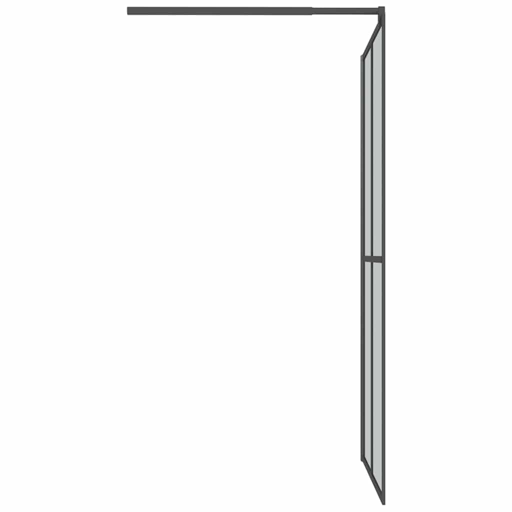 Parete doccia walk-in, 100 x 195 cm, vetro di sicurezza scuro, con telaio in alluminio regolabile, paraspruzzi, stabilizzatore, parete laterale per bagno