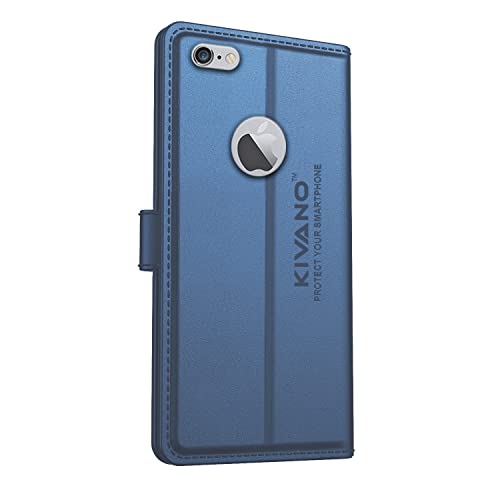 Image of KIVANO PROFESSIONAL SERIES Wallet Case Compatible for Apple iPhone 6 / iPhone 6S | LUXURIOUS DESIGN | HANDCRAFTED UNIQUE | PREMIUM | PU Leather Flip Cover | Card Slots | Kickstand | Magnetic Closure - Dark Blue