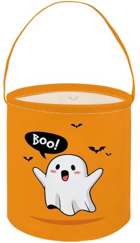 Image of ESSME Halloween Basket Gohst Baskets,Gifts Bins,Book Bins Empty.(Yellow gohst)