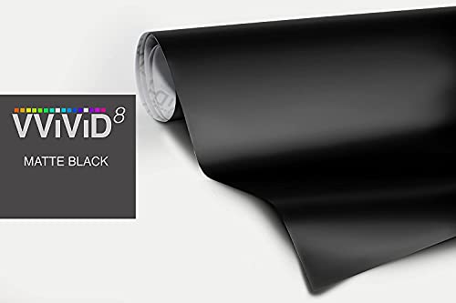 Image of Black Matte Car Wrap Vinyl Roll with Air Release 3MIL-VViViD8 (2.75FT X 5FT)