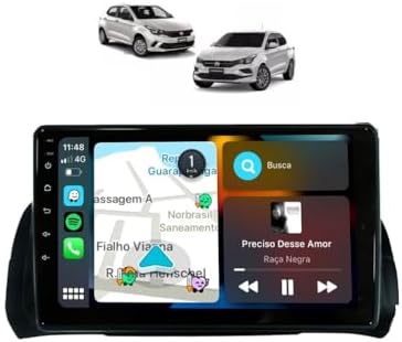 Kit Multimidia Argo Cronos 9 Pol Carplay AndroidAuto USB BT FM - ...