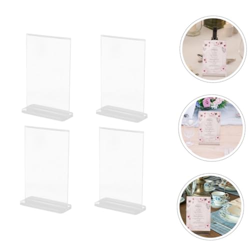 Présentoir double face acrylique transparent résistant pour menus et brochures de restaurant - 6