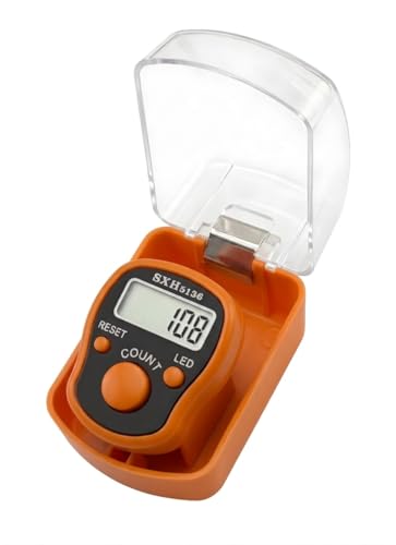 Image of Digital Finger Ring Tally Counter with LCD Display, LED Light, Reset Button(Pack of 1) (Orange)