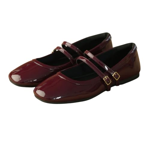 Image of Theater Bianca Mary Jane Shoes for Women with Double Buckle Straps, Bow Accent and Soft Cushioned Insole