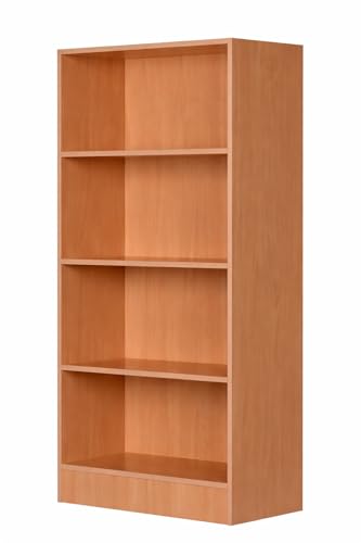 Image of DeckUp Muvo 4-Shelf Engineered Wood Book Shelf and Display Unit (Bavarian Beech, Matte Finish)