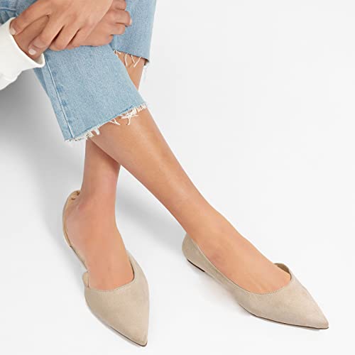 Image of Womens Pointed Toe Black Ballet Flats Comfortable Casual Dress Flats for Women Elegant Memory Foam Flats Shoes with Party Wedding