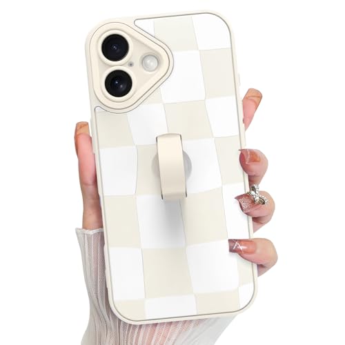 KANGHAR Compatible with iPhone 17 Case 2025 Checkered -White
