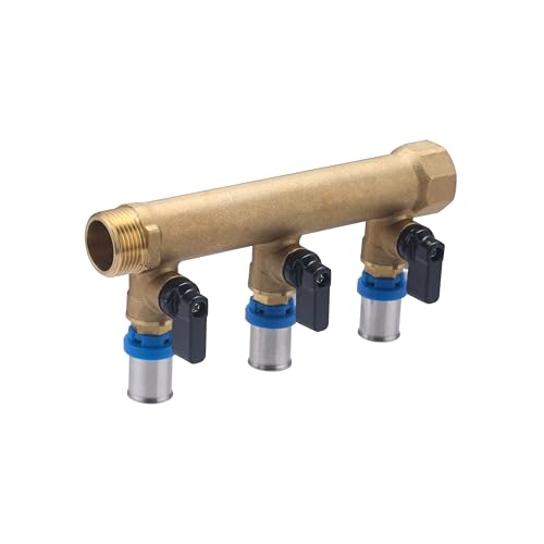 Collecteur Mâle-Femelle 20x27 (3/4) 3 Départs Ø16 multicouche à Sertir | Idéal pour Distribution d'Eau | Installation Facile | Qualité et Durabilité |...