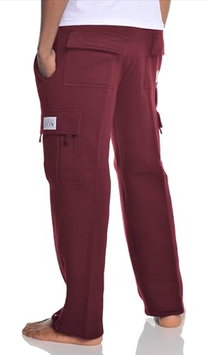 Pro Club Men's Heavyweight Fleece Cargo Pants,Maroon, X-Small2