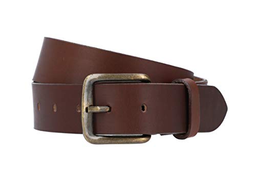 Gusti Gürtel Leder - Kristan schlichter Ledergürtel mit goldener Schnalle Accessoires Damen 85 cm Braun Leder Cover