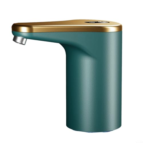 Gdfnmogo Bomba de agua eléctrica para dispensadores de bebida, bomba automática inalámbrica recargable de 1600 mAh para agua embotellada de 5 galones, material ABS, Compat (verde dorado)
