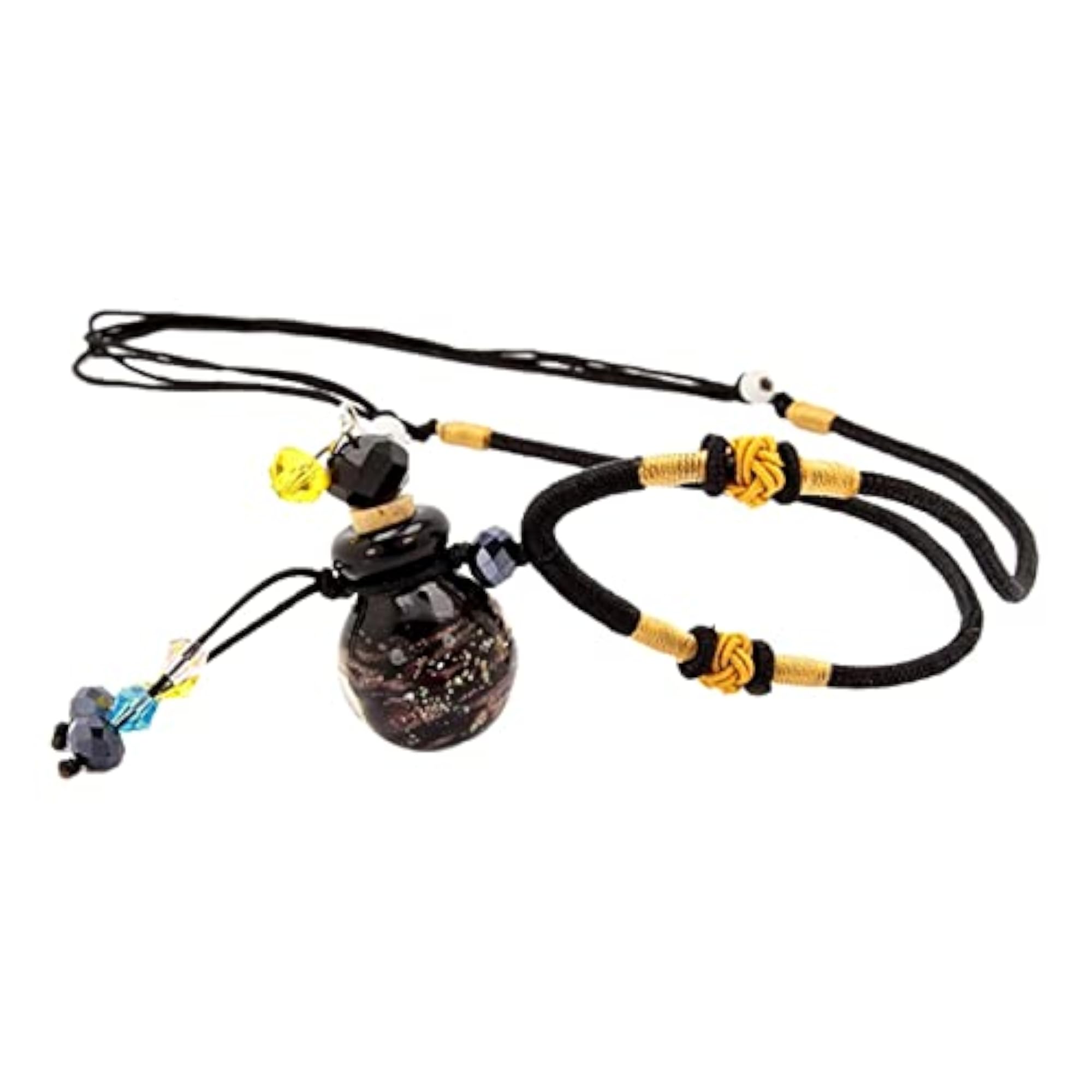 Glass Small Gourd Essential Oil Diffuser Pendant Necklace