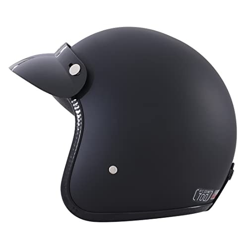 Image of Harssidanzar Open Face Motorcycle Helmet DOT Approved Vintage Helmet CU601