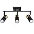 KEESFU LED 3 Light Track Lighting Kit, Modern Black Directional Ceiling Spotlight with 3 Rotatable Light Head,Kitchen Track Light for Dining Rooms, Hallways, Living Rooms, Gu10 Bulb Not Included.
