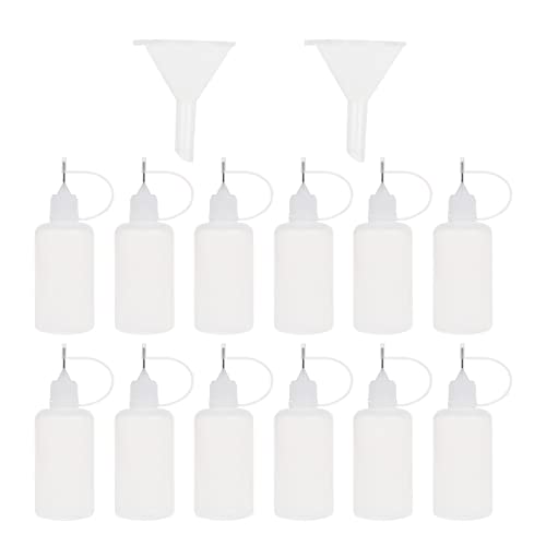 Ldabrye 12Pcs Needle Tip Applicator Bottle Fine Tip Applicator Bottle for Quilling Craft Acrylic Painting