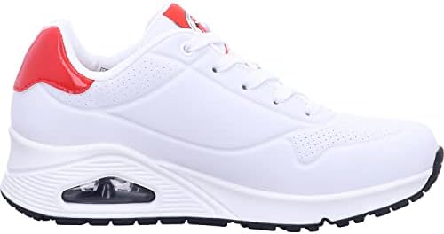 Skechers Women's UNO-Rolling Stones Single Sneaker, White/Red, 11 | Image 5
