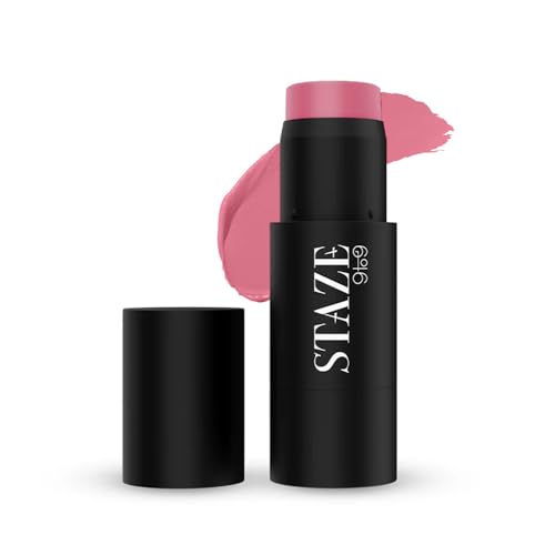Image of Staze 9to9 Cheek Me Out Multipurpose Blush Stick Tint | On The Go Lip + Cheek + Eye Makeup | Highly Pigmented + Blendable | 12Hrs Long Stay | Natural, Creamy Finish | Travel-Friendly | 02 Bite | 6g