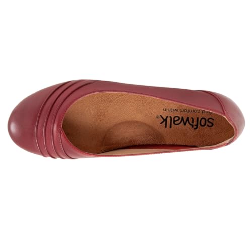 Trotters Women's Ballet Flat, Dark RED, 8 Narrow2