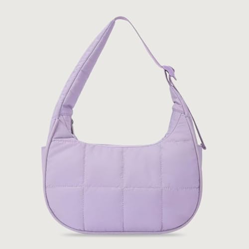 Puffer Crescent Bag for Women Quilted Nylon Shoulder Purse with Adjustable Strap for Travel2