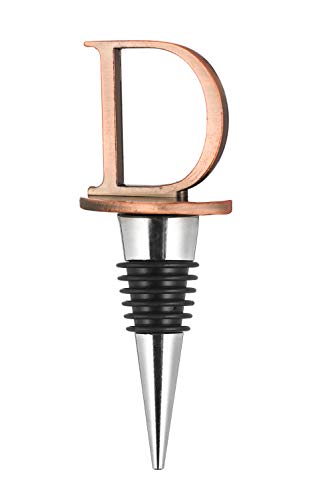 Stainless Steel Letter Wine Stopper, Food Grade Silicone Decorative Wine Stopper - Bronze...