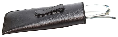 Image of Calabria S-41 Soft Slim Slip In Eyeglass Case w /Pocket Belt Clip PU Leather Mens Womens Glasses Holder Pouch Sleeve Storage