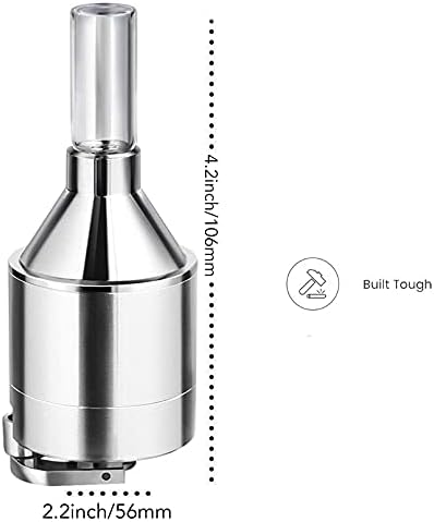 iSnuff Powder Grinder Spice Hand Mill Funnel with Glass Vial | Spices Herbs Pills Grinder Ultra-fine Grinding Metal Crusher