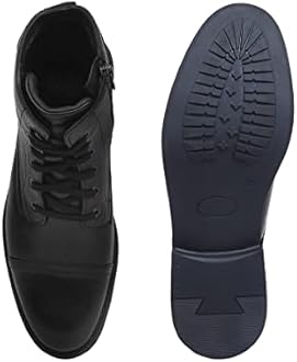 Zoom Shoes Genuine Leather Formal Black Casual Boots for Men ZA-5200 | High ankle shoes with anti-slip technology and memory cushion insole | Lace-up boots for formal and casual footwear