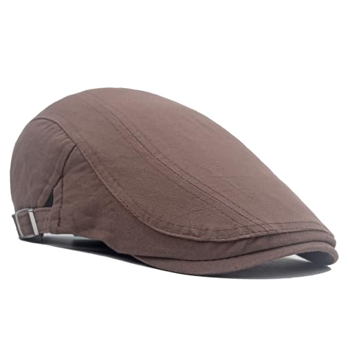 Quanhaigou Men's Cotton Flat Ivy Gatsby Newsboy Driving Hat Adjustable Irish Cabbie Ivy Driving Hunting Cap