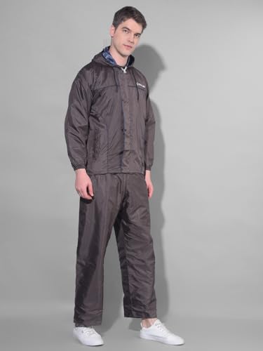 Image of Dollar Rainguard Men's PVC Full Sleeve Solid Reversible Sporty Raincoat Set With Adjustable Hood and Pocket