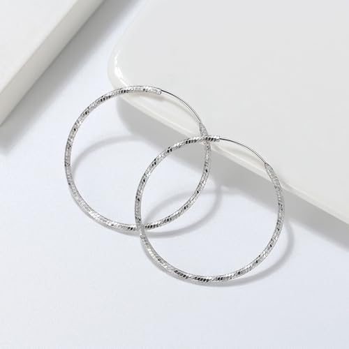 Aretes mujer círculo 40mm plata ley 925 el regalo ideal para aniversarios 2