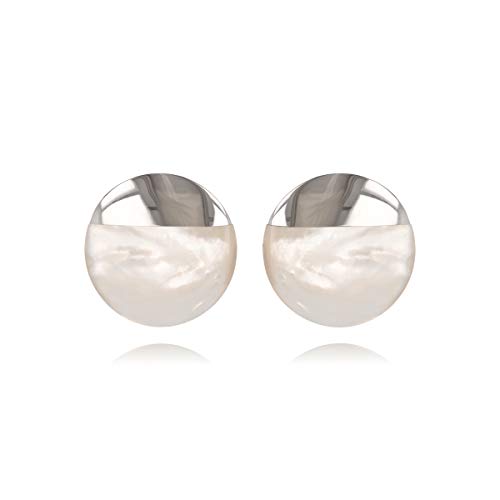 Boucles d'oreilles argent 925 nacre anti-allergie modèle LUNA Aden