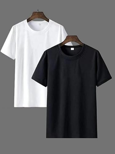 Image of Men's Round Neck Polyester Half Sleeve Regular fit, Stylish Branded Solid Plain Comfortable, Lightweight T-Shirt for Men