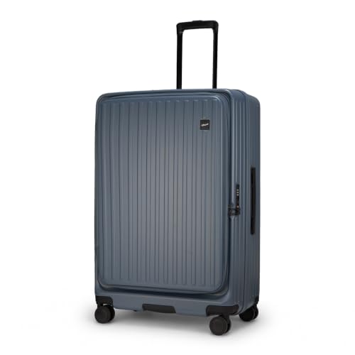 Image of F Gear Montreal Large 76cm German Polycarbonate Hard Luggage|8 Japanese Hinomoto Silent Wheels|Expandable Check-in Front Opening Suitcase for Travel| Anti-Theft Zipper, TSA 007 Lock (Stone Blue)