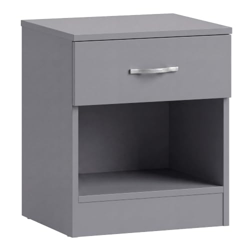Vida Designs Mesita de Noche, Madera de ingeniería, Gray, H 47 x W 40 x d 36