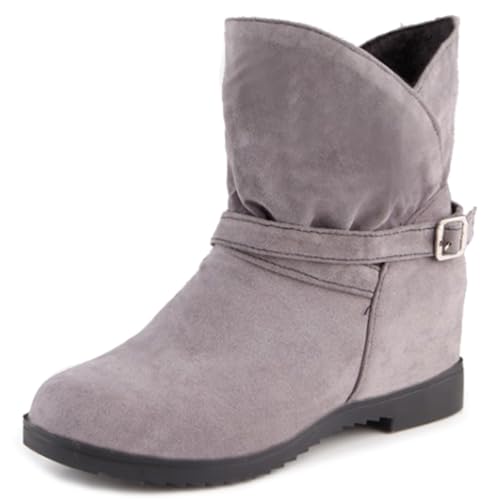 Boots compensées femme à enfiler avec bout rond anti-fatigue hiver