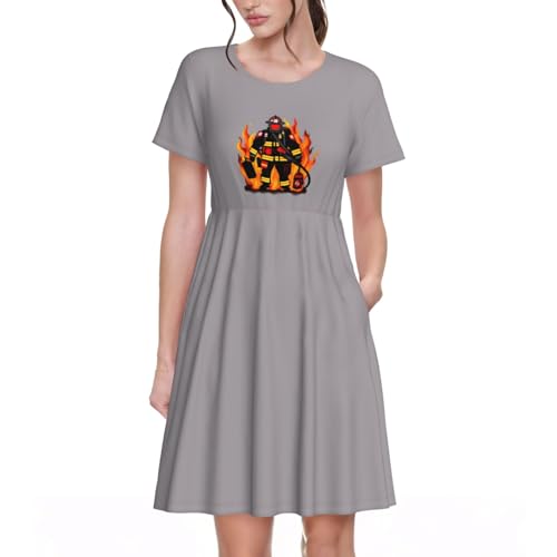 Robe confortable imprimé pompier pour un style quotidien sans effort