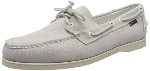 Sebago Docksides Portland Suede, Chaussures Bateau Hommes, Blanc (White 911), 44 EU