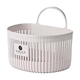 Allayu Ausziehbarer Hängekorb mit innovativem Abfluss hält Lebensmittel trocken. Praktischer Aufbewahrungskorb für Ingwer und Knoblauch in der Küche. Leicht zu verstauender Gemüsebehälter. , Weiß , L