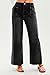 Cicy Bell Womens High Waisted Cropped Jeans Trendy Stretchy Baggy Straight Leg Raw Hem Capri Denim Pants Black